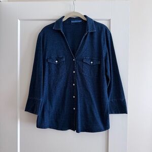 J.McLaughlin Brynn Top in Dark Denim, Size XL